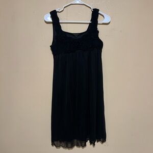 Forever 21 vintage black mini dress with ruffle details made in USA size small